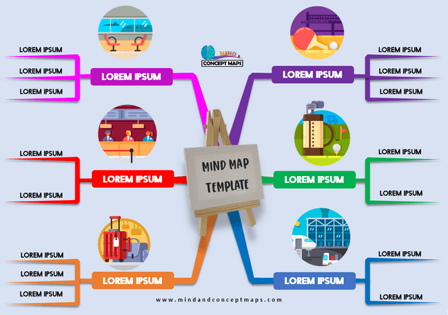 <p>Beautiful mind map template with creative design</p>