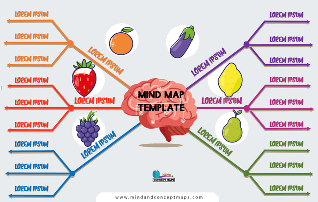 <p>Beautiful mind map template with creative design</p>